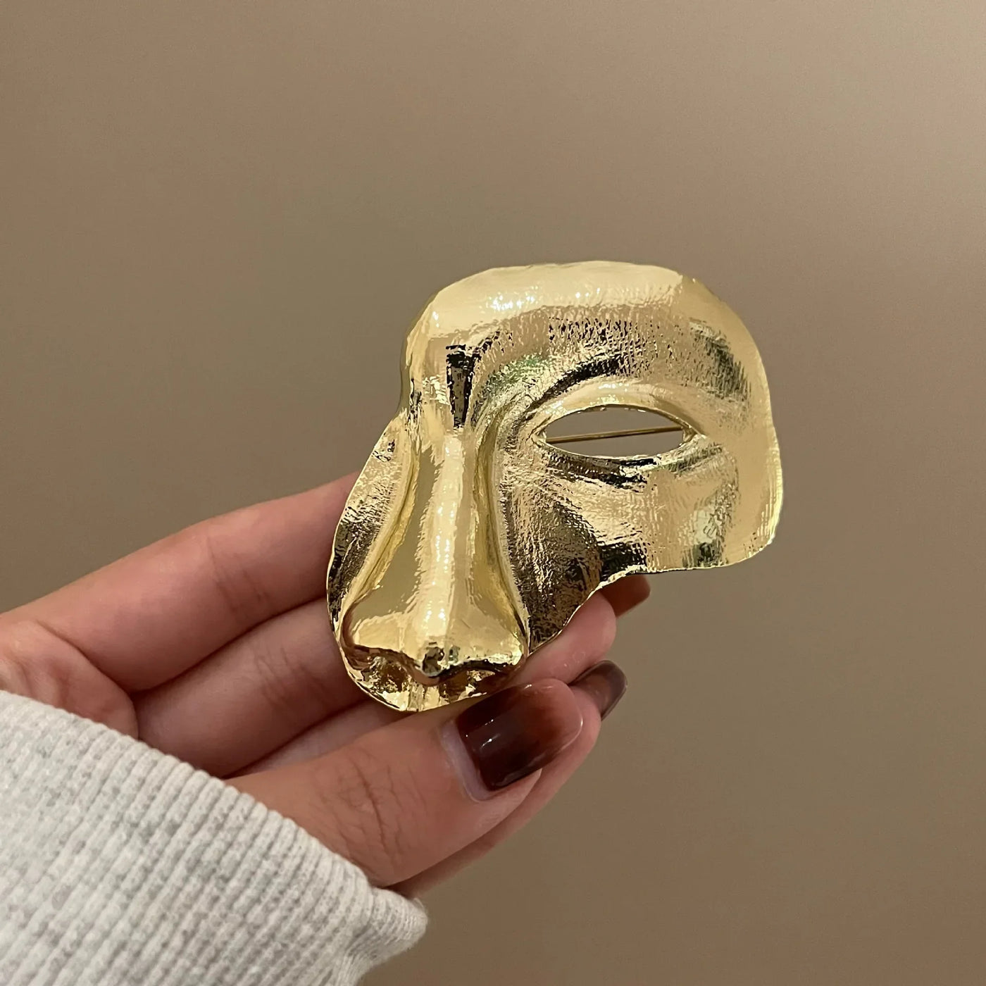 Vintage Gothic Punk Damen Brosche Lippen Gold