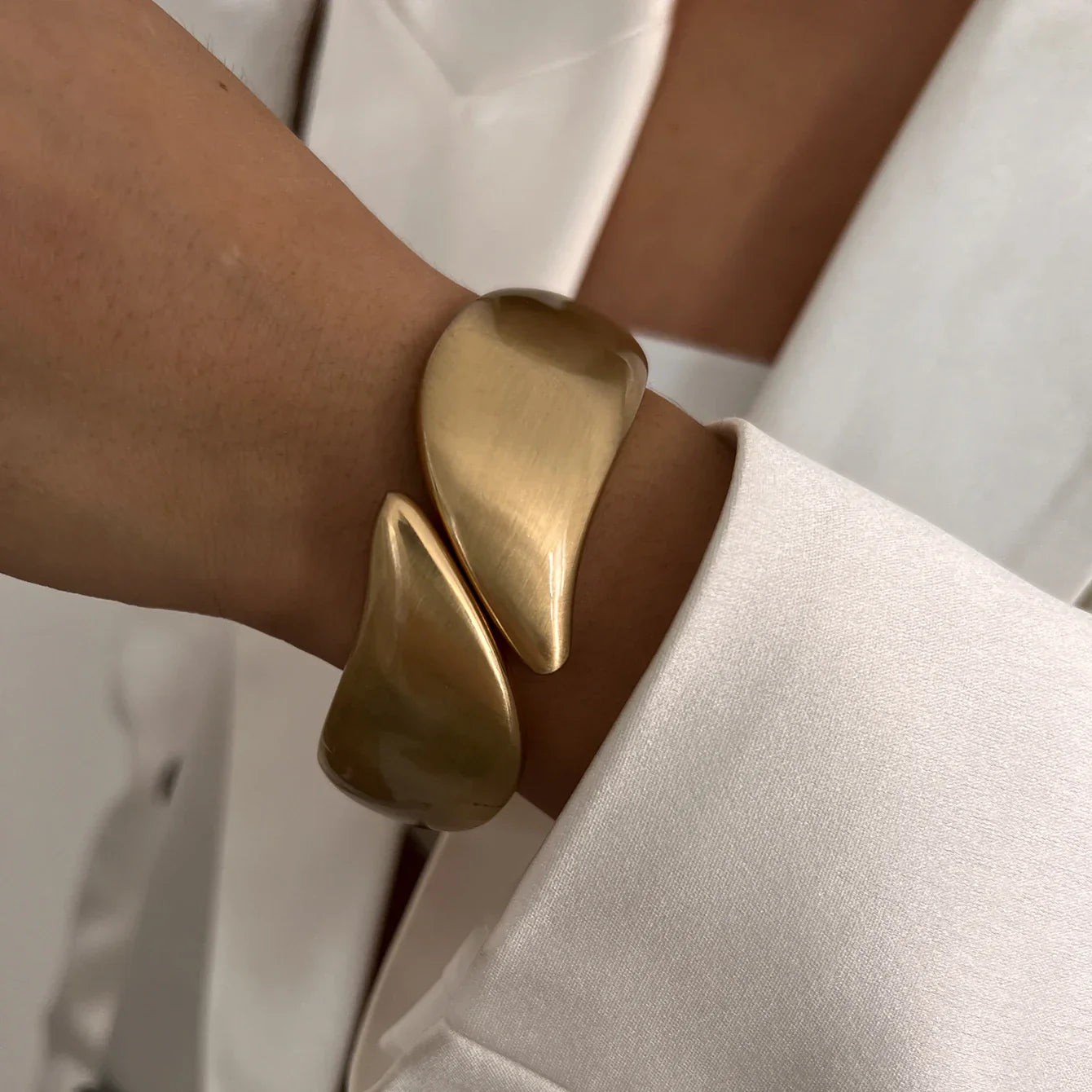 Stilvolle Vintage Damen Armreif Geometrisch Golden Silber