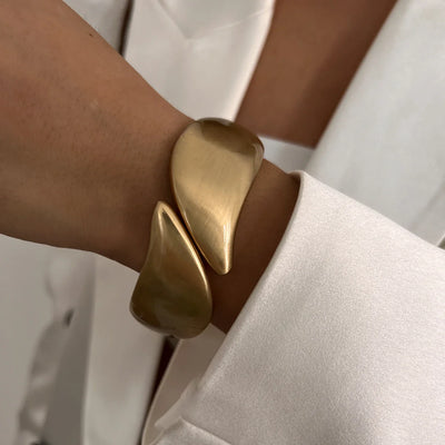 Stilvolle Vintage Damen Armreif Geometrisch Golden Silber