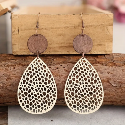 Tropfen Ohrringe aus Vintage Leder