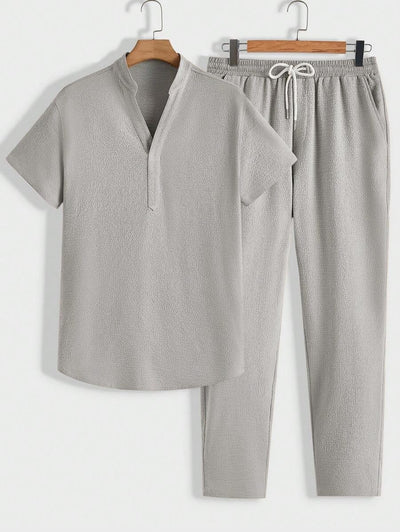 Modernes Herren Lounge-Set | Polo mit Stehkragen & Hose