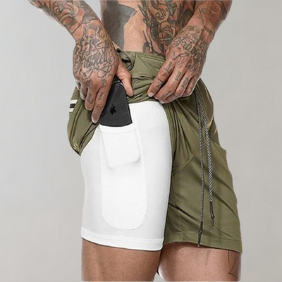 Vienzo | Vielseitige 2-in-1 Herren Fitness Shorts, Bequem & Stylisch