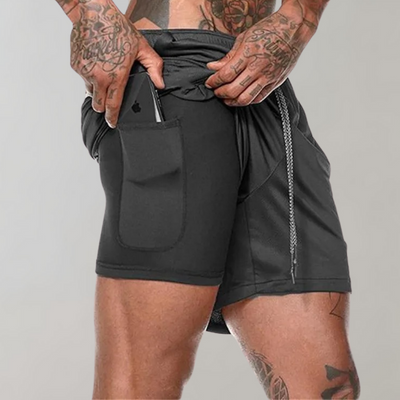 Vienzo | Vielseitige 2-in-1 Herren Fitness Shorts, Bequem & Stylisch