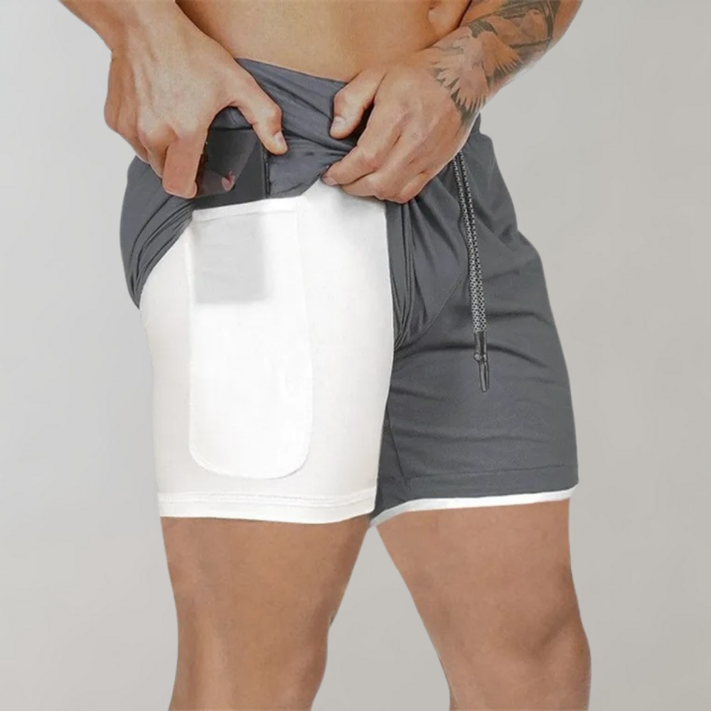 Vienzo | Vielseitige 2-in-1 Herren Fitness Shorts, Bequem & Stylisch