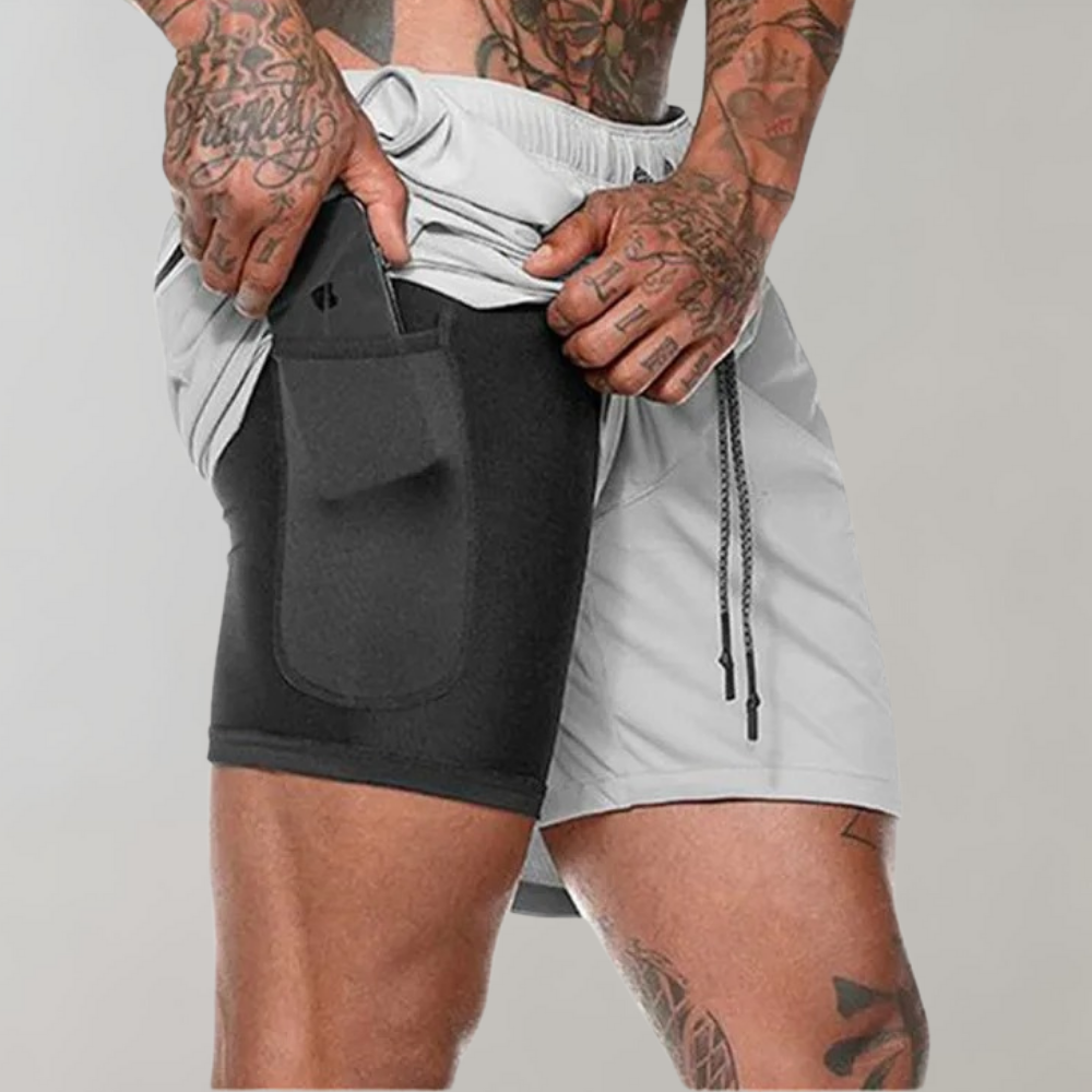 Vienzo | Vielseitige 2-in-1 Herren Fitness Shorts, Bequem & Stylisch