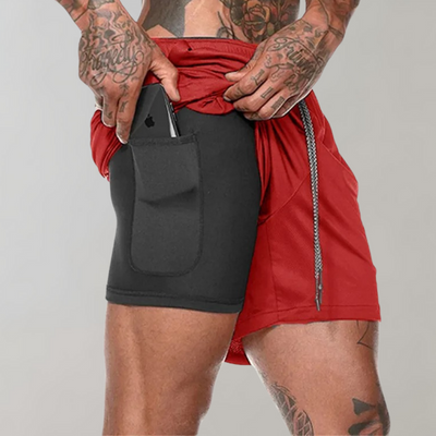 Vienzo | Vielseitige 2-in-1 Herren Fitness Shorts, Bequem & Stylisch