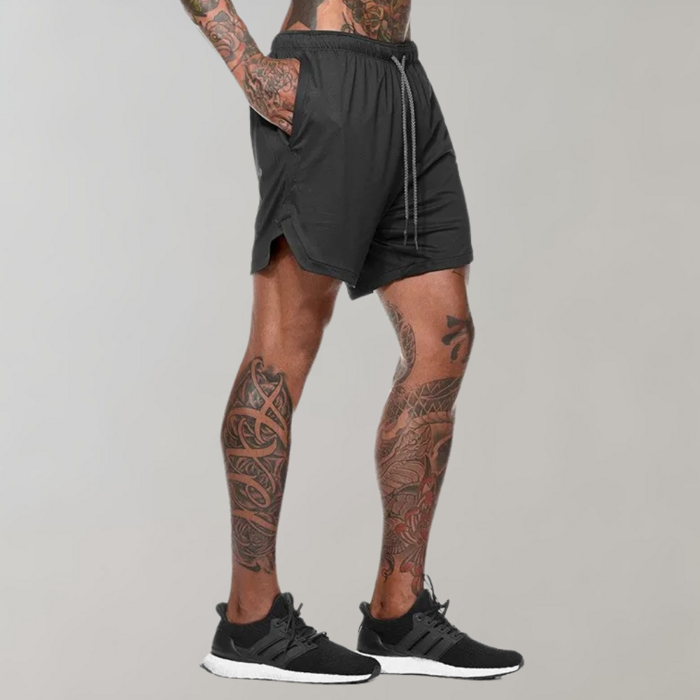 Vienzo | Vielseitige 2-in-1 Herren Fitness Shorts, Bequem & Stylisch
