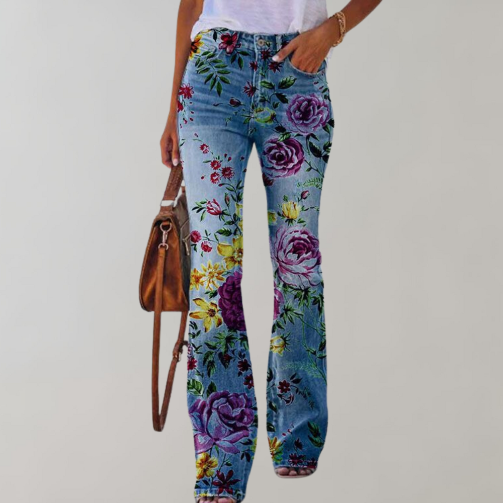 van Dam - Flared Jeans Bloemen