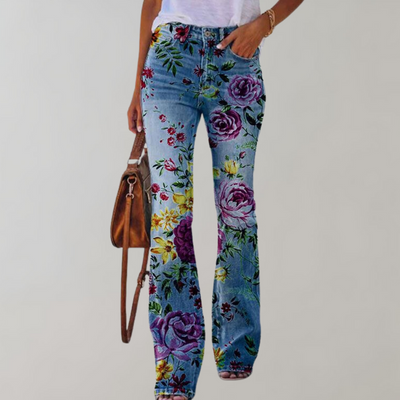 van Dam - Flared Jeans Bloemen