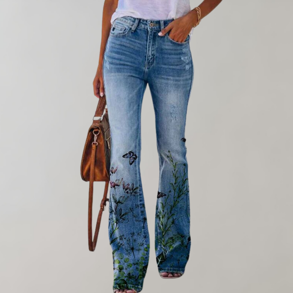 van Dam - Flared Jeans Bloemen
