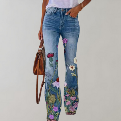 van Dam - Flared Jeans Bloemen