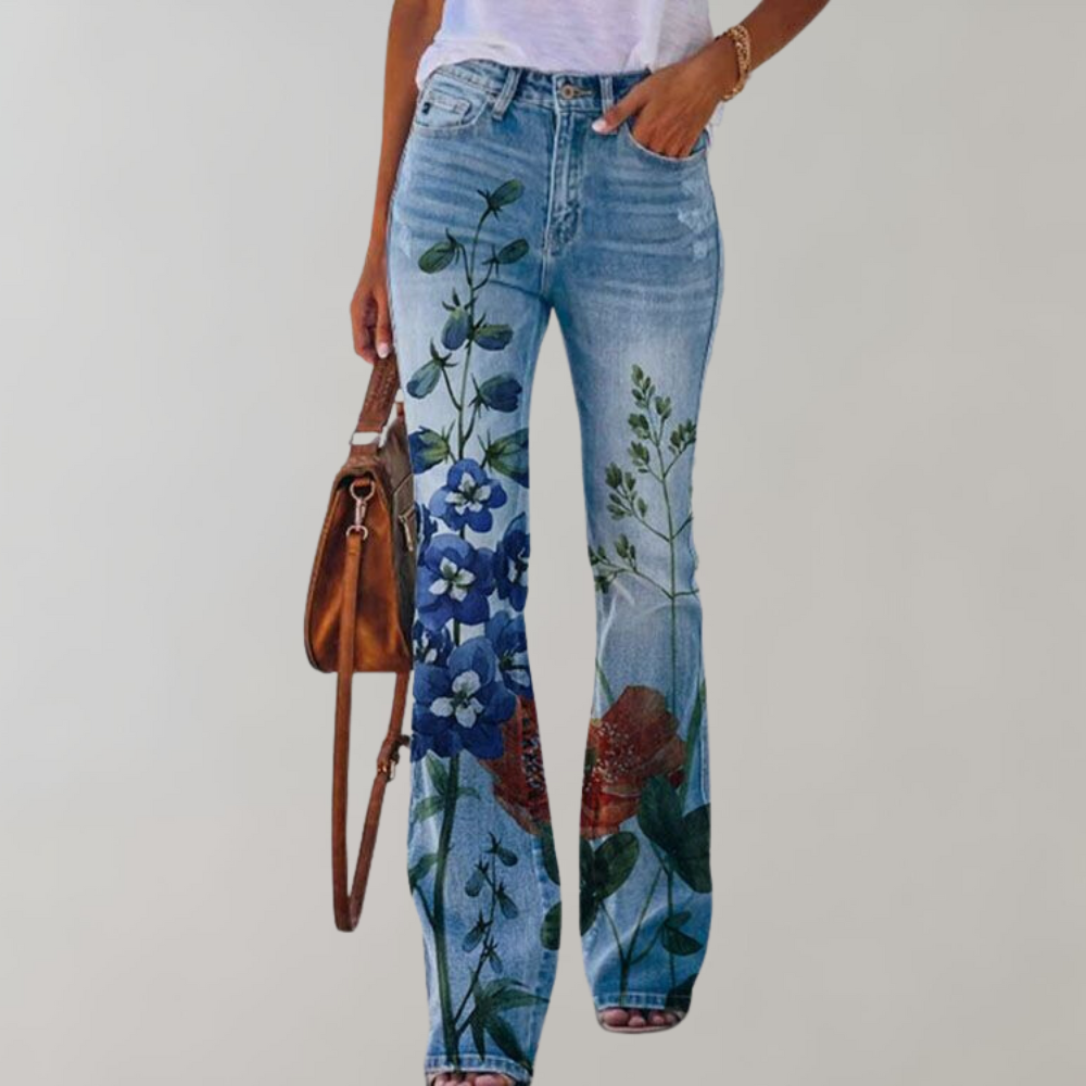 van Dam - Flared Jeans Bloemen