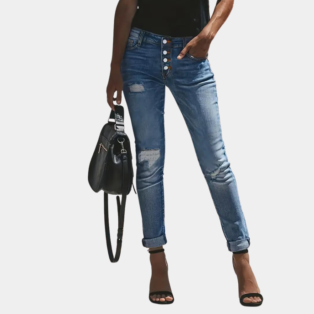 Welle | Stylische lässige Ripped Jeans für Komfort und Haltbarkeit