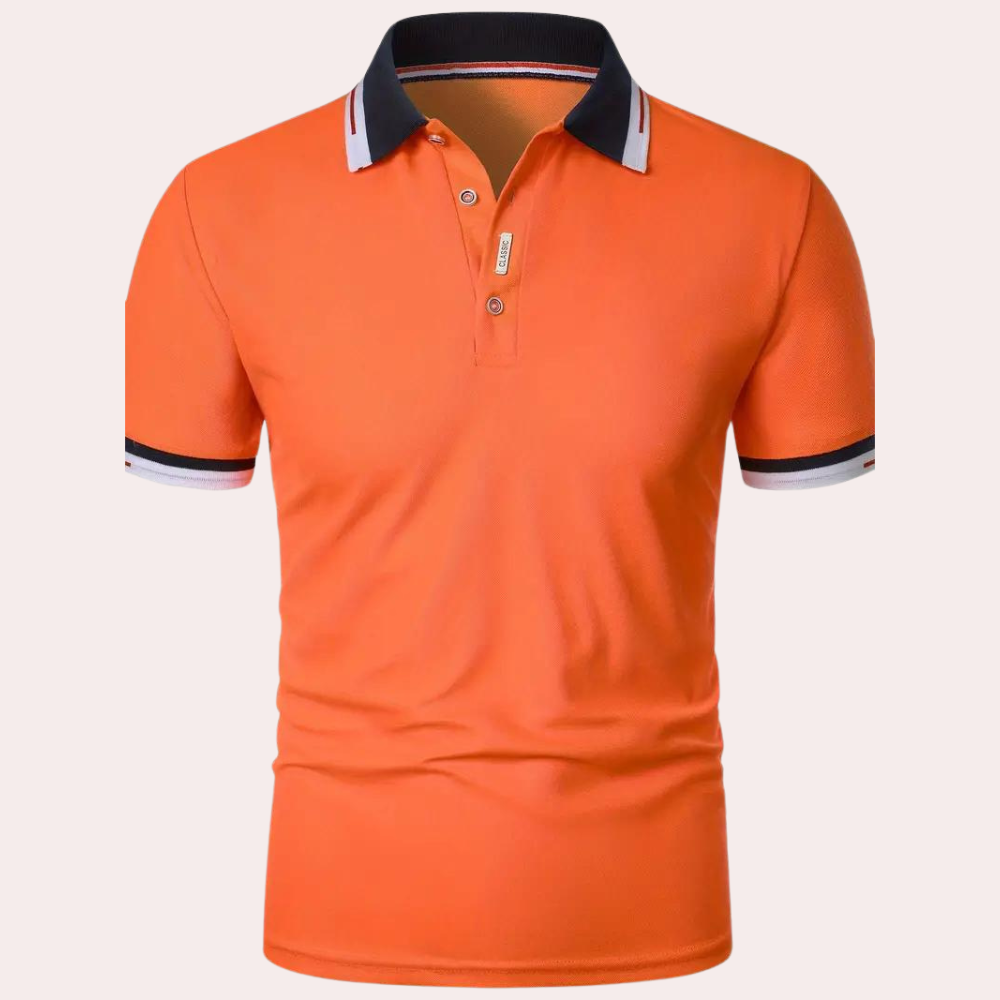 Rory - Elegantes oranges Herren Poloshirt