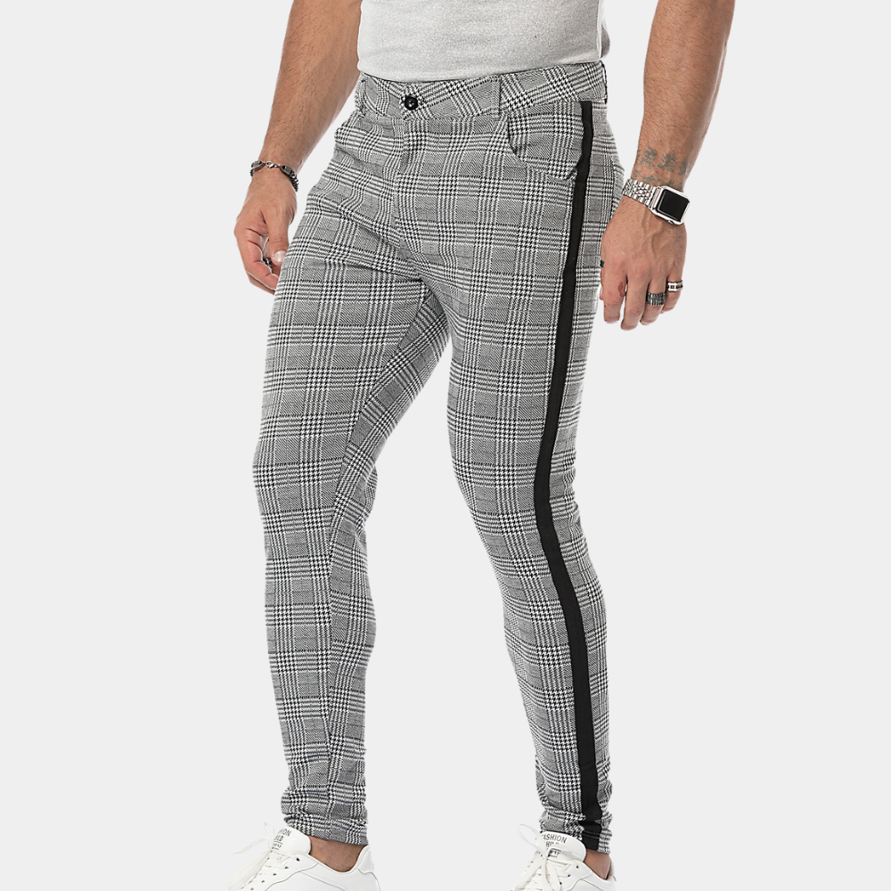 Anton | Stylische Retro-Karierte Slim-Fit-Hosen für Herren