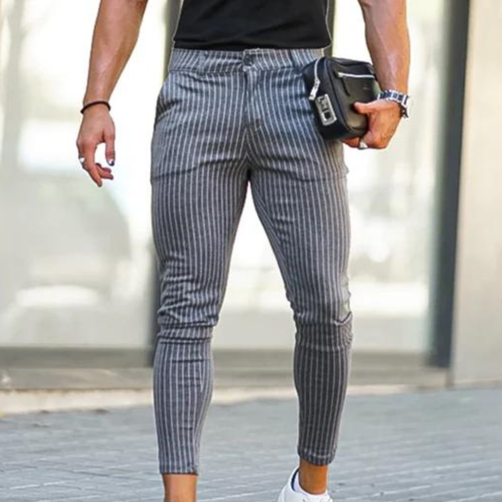 Zlatko | Bequeme, stilvolle, dehnbare gestreifte Chinos für Männer