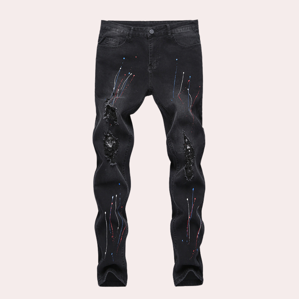 Peter | Stylische Herrenjeans mit einzigartigem Farbdruckdesign