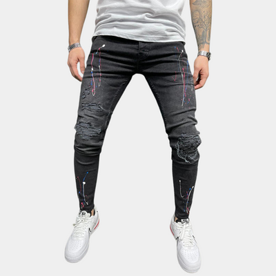 Peter | Stylische Herrenjeans mit einzigartigem Farbdruckdesign