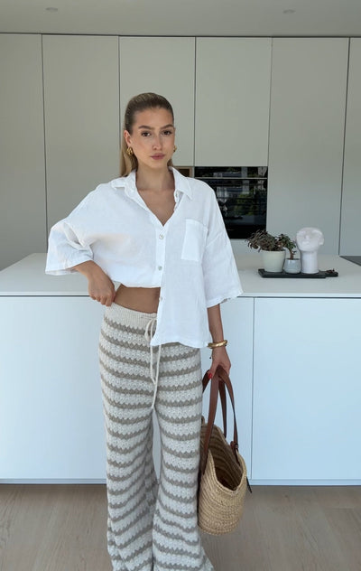 Strickhose "Soléa" Light Beige – Handmade Vibes für deine Garderobe