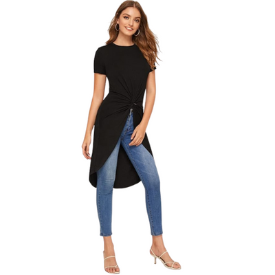 Kurz Gedrehtes Damen T-Shirt