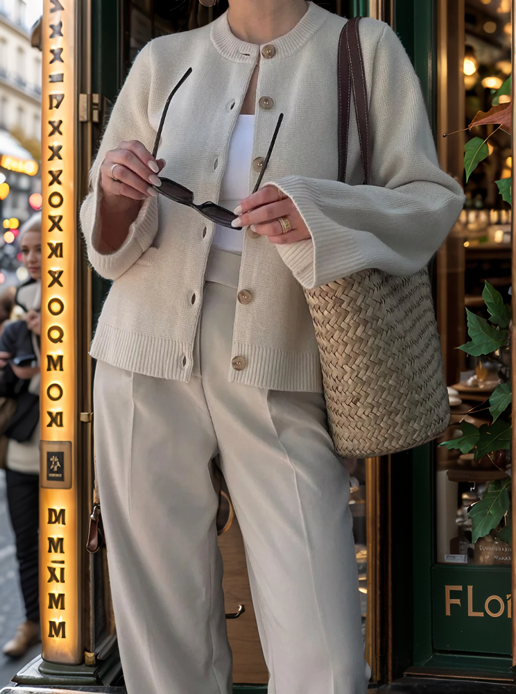 Lea | Langärmlige Herbst-Strickjacke