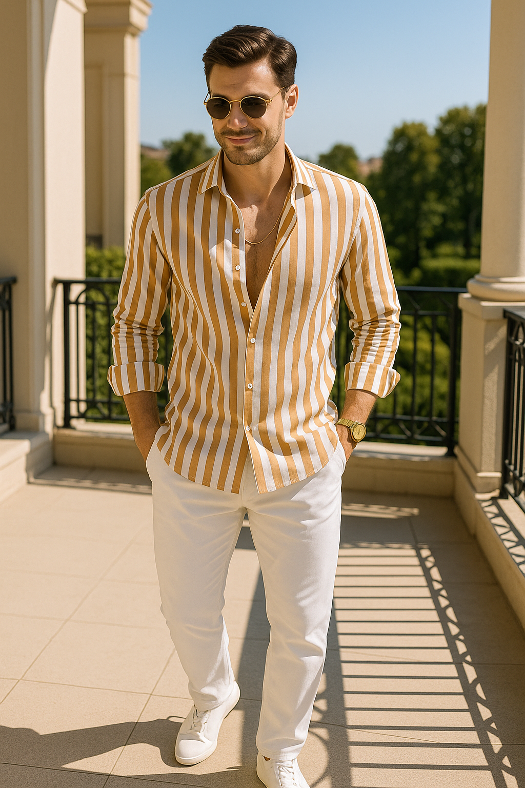 Leonard – Luftiges Sommerhemd mit zeitlosem Streifen-Design