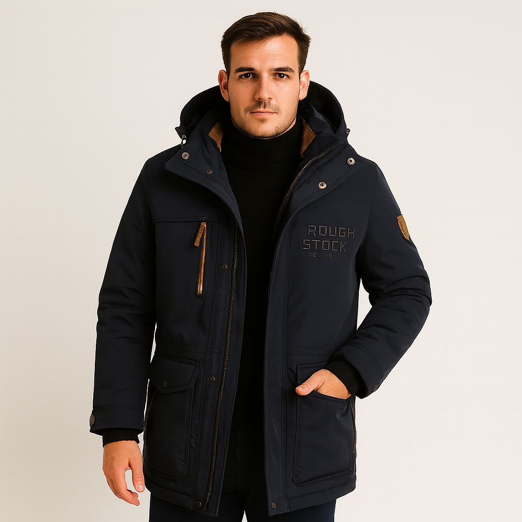 Friedrich | Herren Winter-Fleecejacke mit Kapuze und Reißverschluss