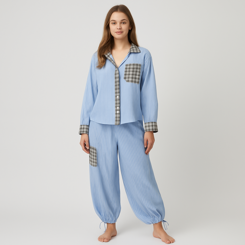 Klassisches Damen-Pyjama-Set