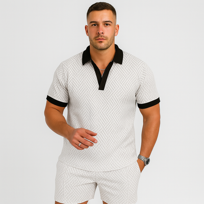 Herren Sommer Casual Set – Kurzarm-Poloshirt & passende Shorts