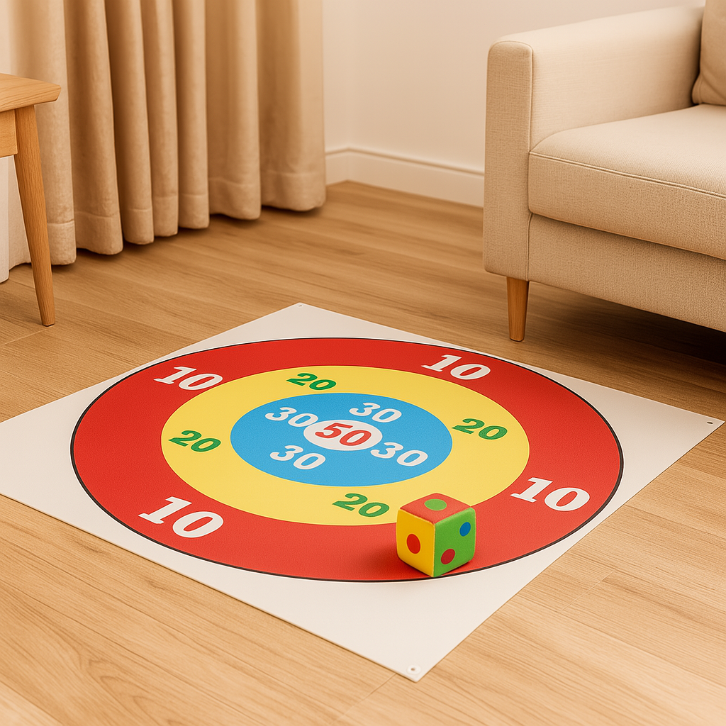 Zielwurfspiel-Set – Zielbrett mit 10 Sitzsäcken für Spaß drinnen und draußen