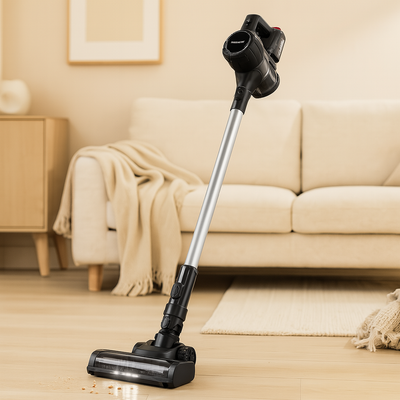 6-in-1 Akku-Staubsauger – Bürstenloser Motor mit LED-Bodenbürste und mehreren Aufsätzen