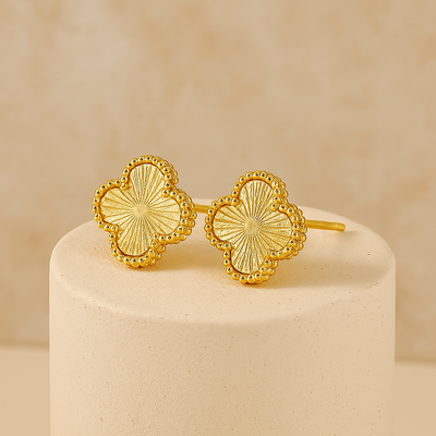 Kleeblatt Ohringe in Gold