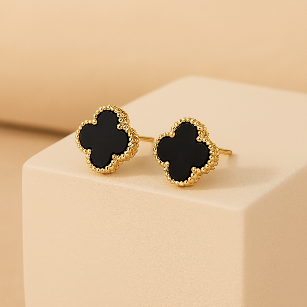 Kleeblatt Ohringe in Gold