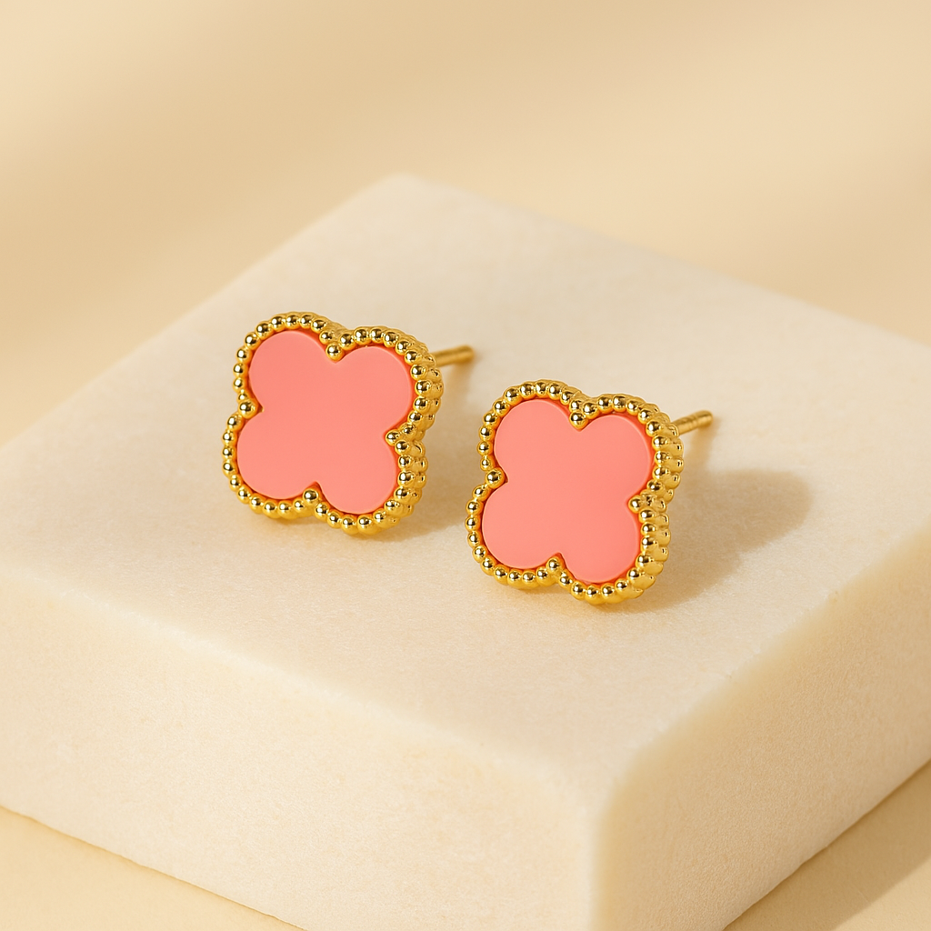 Kleeblatt Ohringe in Gold