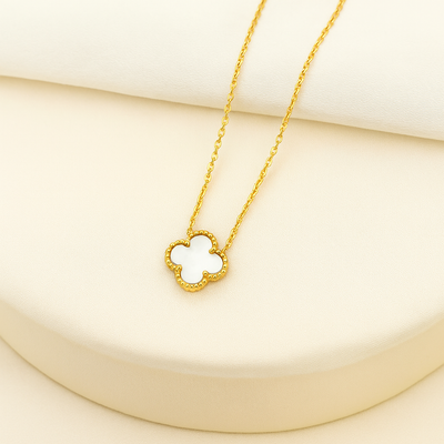Kleeblatt Halskette aus Gold