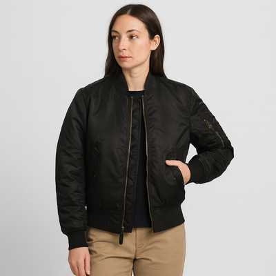 Bomberjacke für Damen MA-1 – Klassisches Design mit Rippbündchen