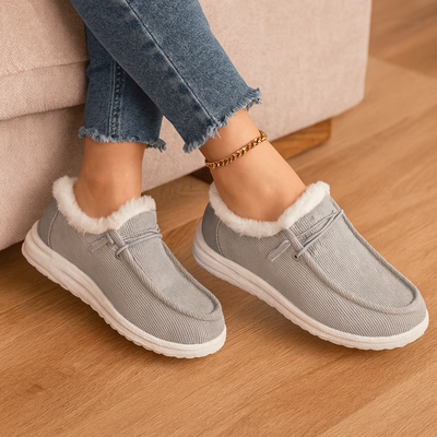 Élise | Kuschelige Winterschuhe aus Cord mit Fellfutter