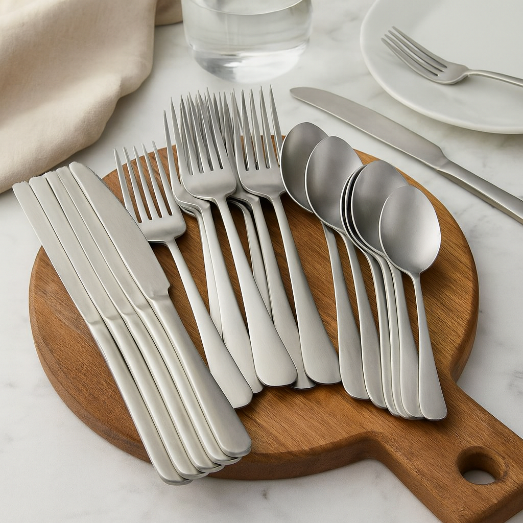 Adrian | 40-teilige Edelstahl-Essgeschirrkollektion