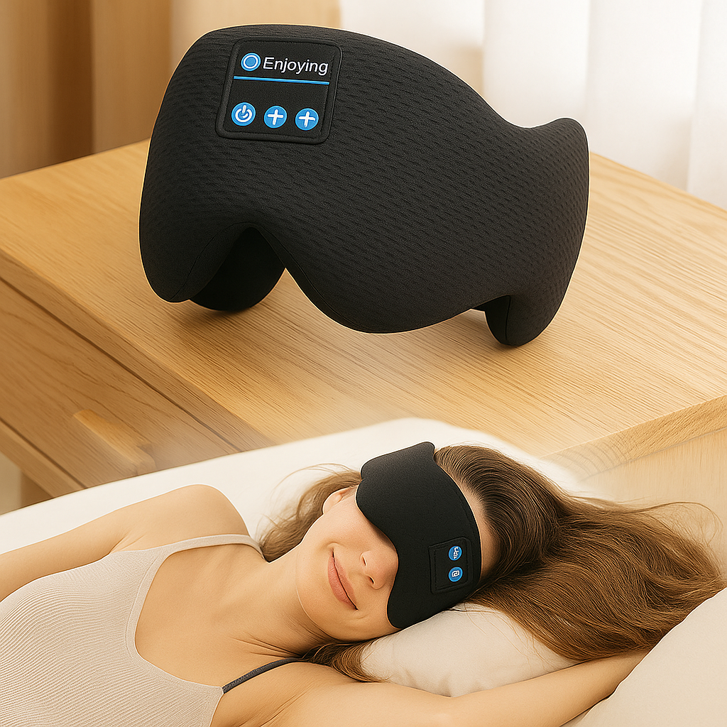 Wiederaufladbare kabellose Schlafmaske – Ultraweich mit Hakenverschluss und reisetauglichem Design