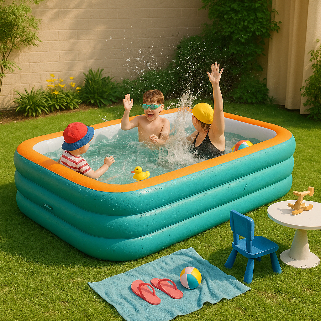Großer aufblasbarer Familienpool – Robuster aufblasbarer Gartenpool für Sommerspaß
