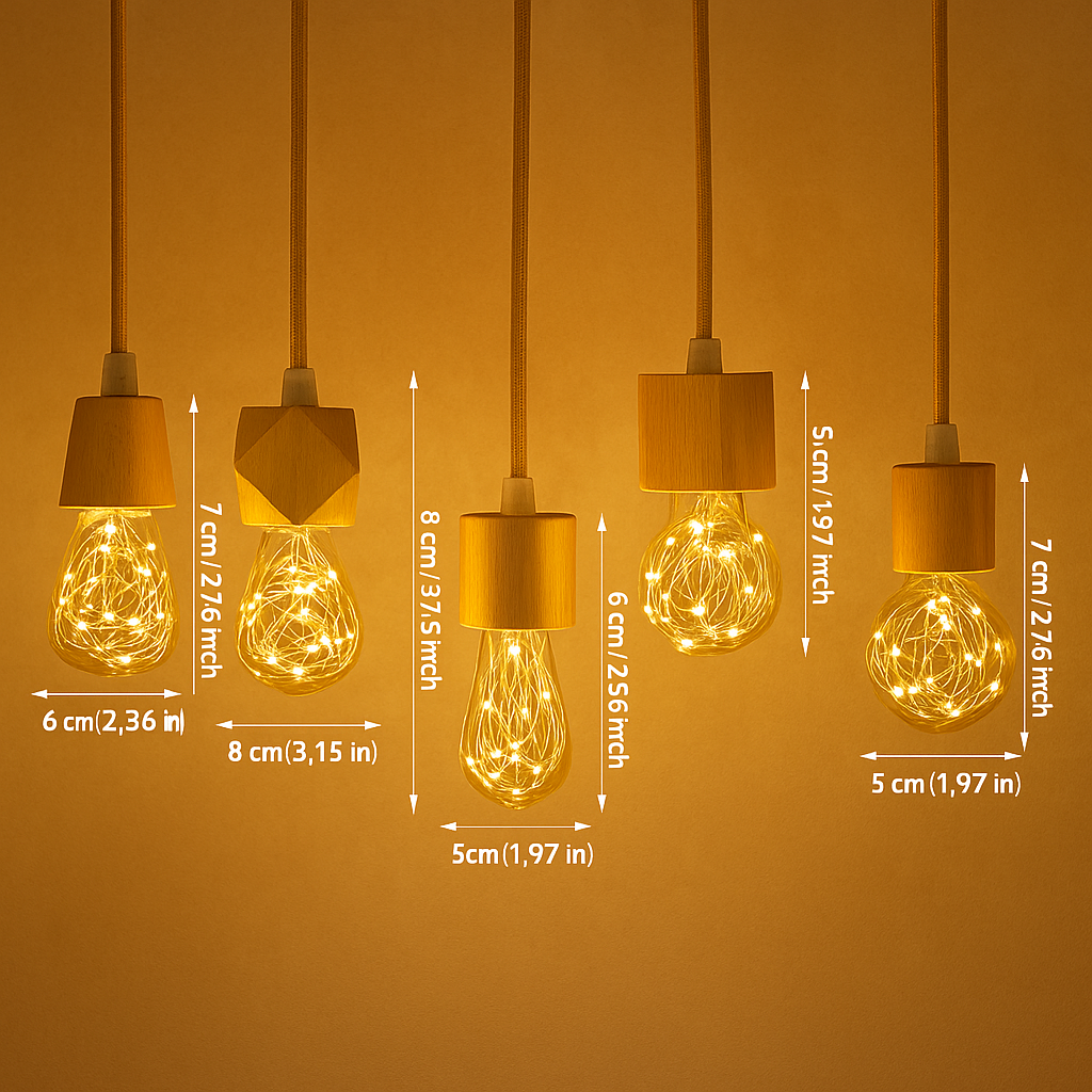 Elmora – Handgefertigte Holzpendellampe mit natürlicher warmer Ausstrahlung und zeitloser Charme