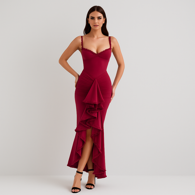 Selene – Rüschiges Rüschen Kleid im Dovetail-Stil