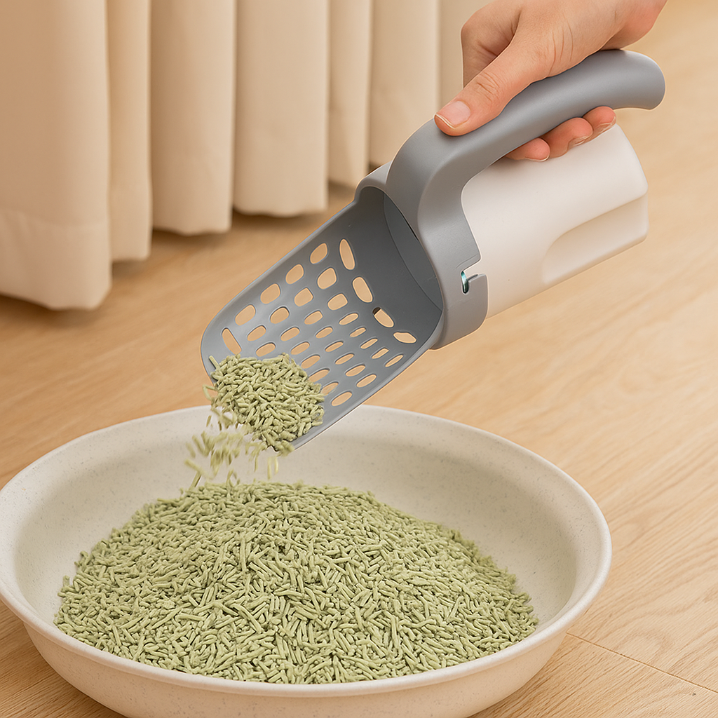 PurrScoop – Selbstreinigendes Katzenklo mit integriertem Spender für Mülltüten