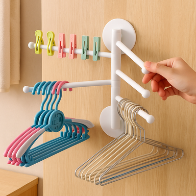 FlexiRack – Zusammenklappbare, rotierende Wandhalterung und Handtuchhalter