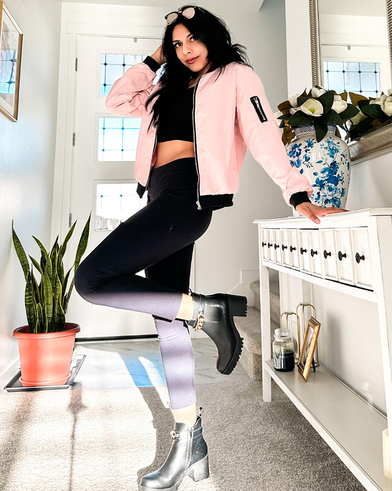 Lässige Damen Bomberjacke – leichte Übergangsjacke mit Reißverschluss