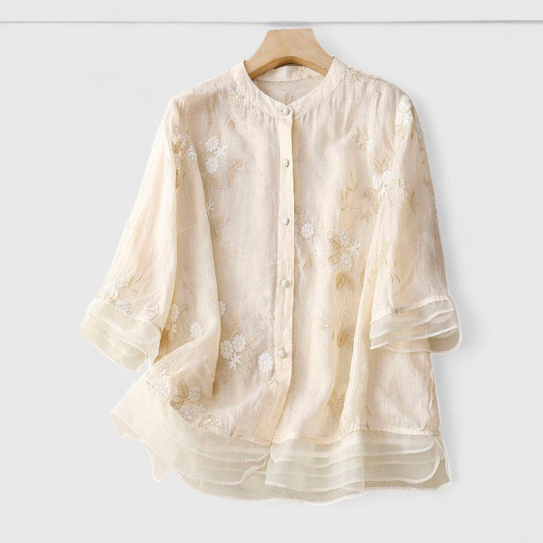 Maisie | Blumenbluse aus Premium-Materialien