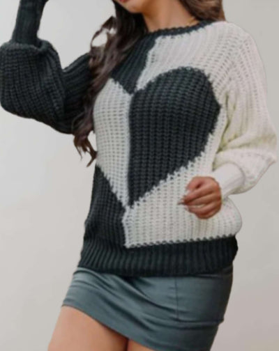 Herzliebe Pullover - Strickpullover mit Herzmuster für Damen