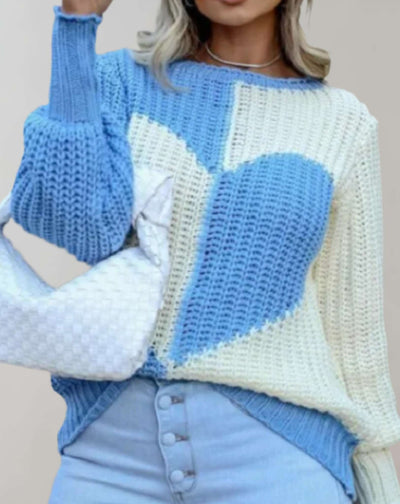 Herzliebe Pullover - Strickpullover mit Herzmuster für Damen