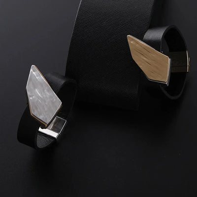 Geometrisches Damen Armreif Vintage Punk Style mit Magnetverschluss