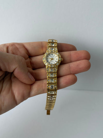 Vintage Gold Diamant Damen Armbanduhr